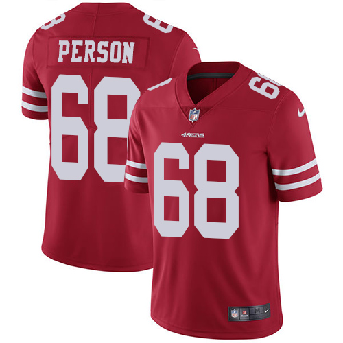 San Francisco 49ers Limited Red Men Mike Person Home NFL Jersey #68 Vapor Untouchable->women nfl jersey->Women Jersey